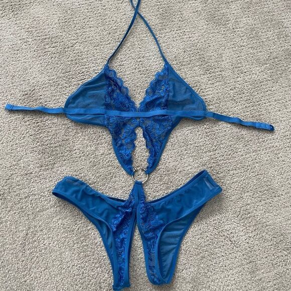 Blue lingerie teddy - Picture 1 of 3